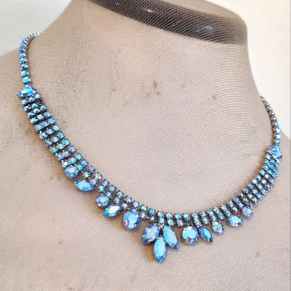 Vintage Sparkly Crystal Necklace Sherman Vibe